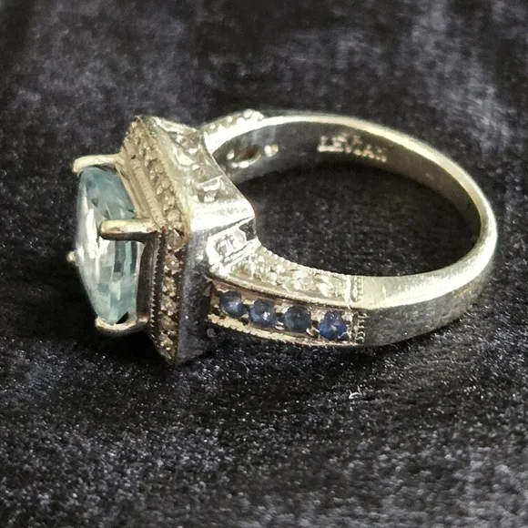 Le Vian Aquamarine, Saphire & Diamond ring - Picture 5 of 13